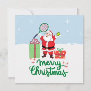 Tarjeta de vacaciones de Navidades de tenis con bo
