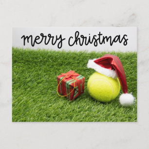 Tarjeta de vacaciones de Navidades de tenis con bo