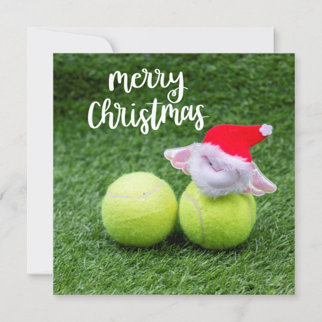 Tarjeta de vacaciones de Navidades de tenis con bo (Anverso)