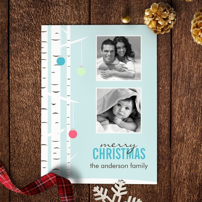 Tarjeta de vacaciones de Navidades de Winter Birch (Subido por el creador)