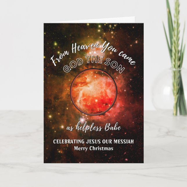 Tarjeta de vacaciones de Navidades del Universo de (Anverso)