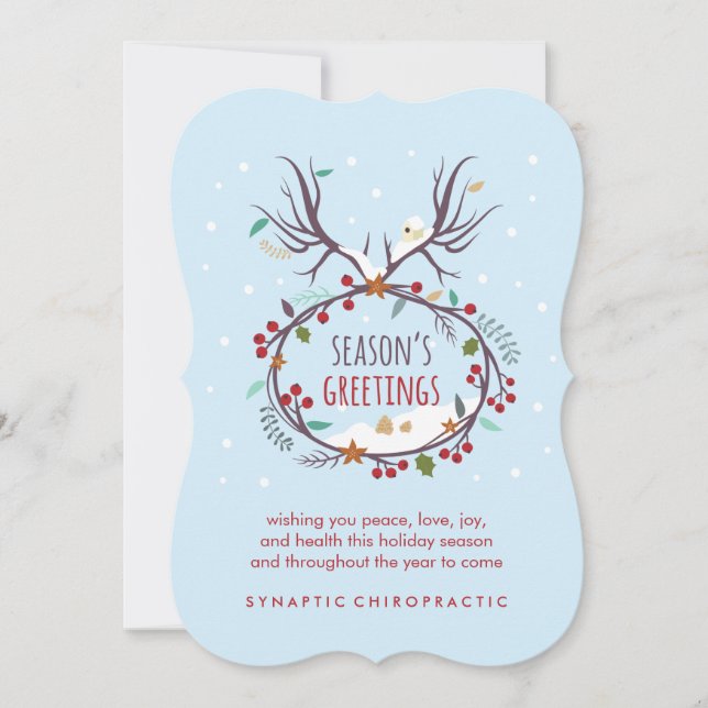 Tarjeta de vacaciones de Navidades planos quiroprá (Anverso)