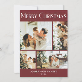 Tarjeta de vacaciones de Navidades rojos de Collag