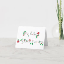 Tarjeta de vacaciones de Navidades verdes