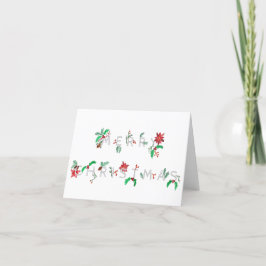 Tarjeta de vacaciones de Navidades verdes