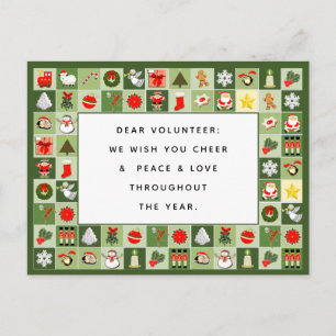 Tarjeta de vacaciones de Navidades voluntarios