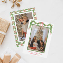 Tarjeta de vacaciones de Navidades Watercolor Red 