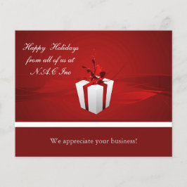 Tarjeta de vacaciones de negocios de regalo rojo d