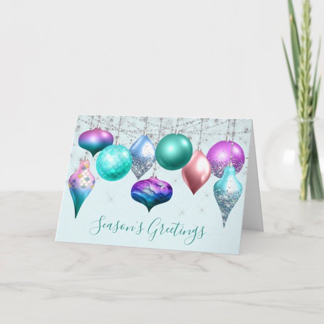 Tarjeta de vacaciones de negocios Mermaid Ornament (Anverso)