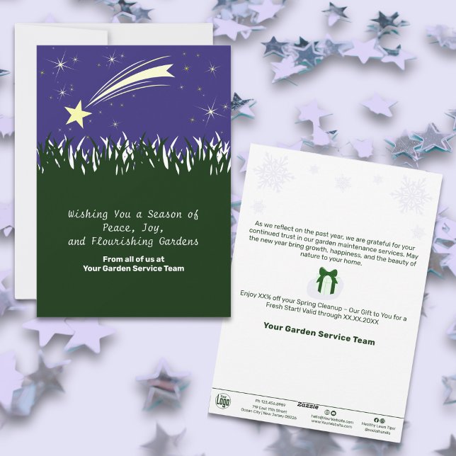 Tarjeta de vacaciones de negocios para Navidades d (Shooting Star Christmas Business Holiday Card)