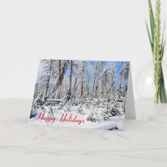 Tarjeta de vacaciones de nieve feliz (Anverso)