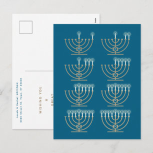 Tarjeta de vacaciones de ocho noches de Hanukkah