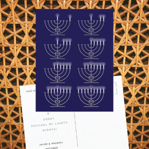 Tarjeta de vacaciones de ocho noches de Hanukkah