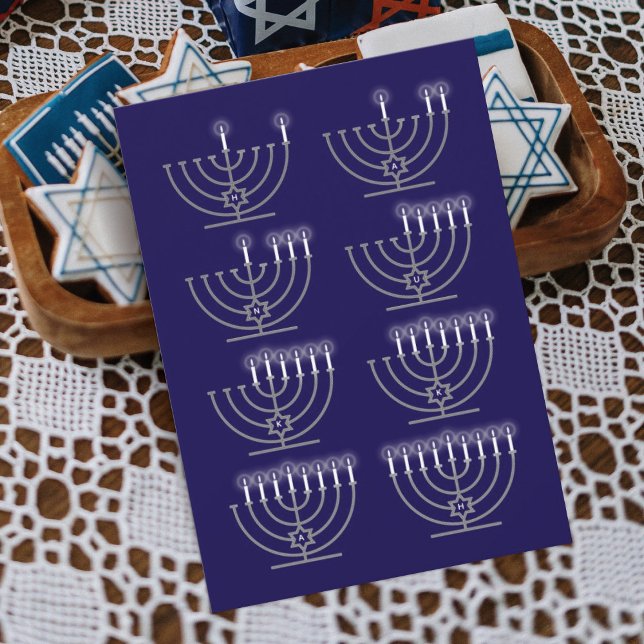 Tarjeta de vacaciones de ocho noches de Hanukkah (Subido por el creador)