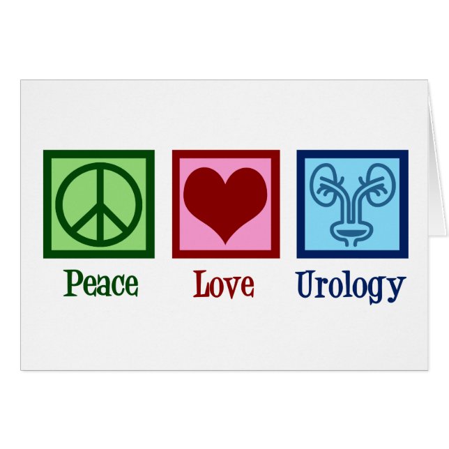 Tarjeta de vacaciones de oficina de Peace Love Uro (Anverso (Horizontal))