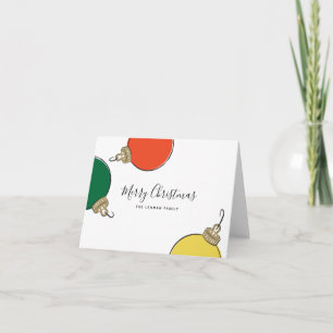 Tarjeta de vacaciones de Ornamentos de Navidad Ret
