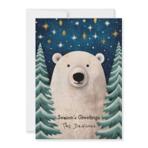 Tarjeta de vacaciones de oso polar caprichoso