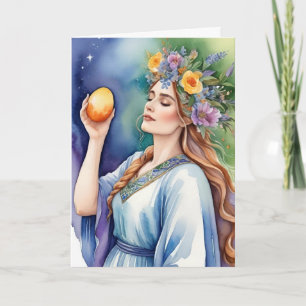 Tarjeta de vacaciones de Ostara Diosa Equinoccio d