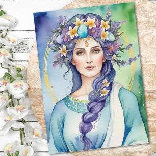 Tarjeta de vacaciones de Ostara Diosa Equinoccio d