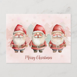 Tarjeta de vacaciones de Papá Noel con acuarela ad