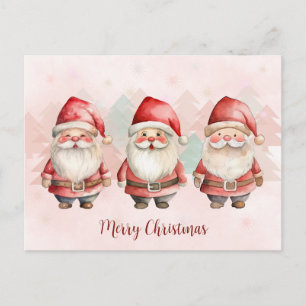 Tarjeta de vacaciones de Papá Noel con acuarela ad