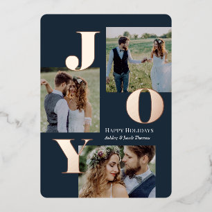 Tarjeta de vacaciones de papel de aluminio editabl