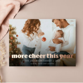 Tarjeta de vacaciones de papel de oro rosa Más ale