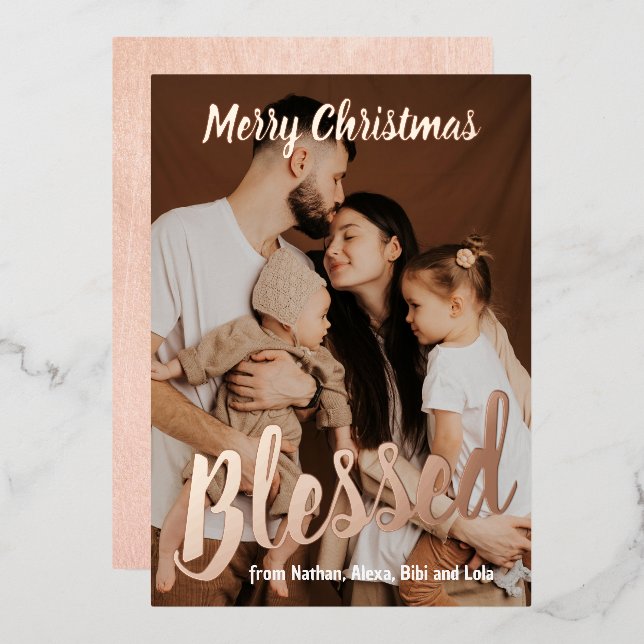 Tarjeta de vacaciones de papel foil con foto de fa (Anverso/Reverso)