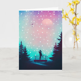 Tarjeta de vacaciones de pareja romántica simple b