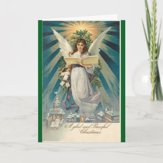 Tarjeta de vacaciones de paz Ángel de Navidades (Anverso)