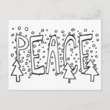 Tarjeta de vacaciones de Paz, Colorea-Tú-Mismo, Pi