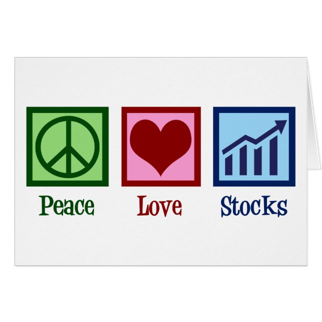Tarjeta de vacaciones de Peace Love Stocks Broker (Anverso (Horizontal))