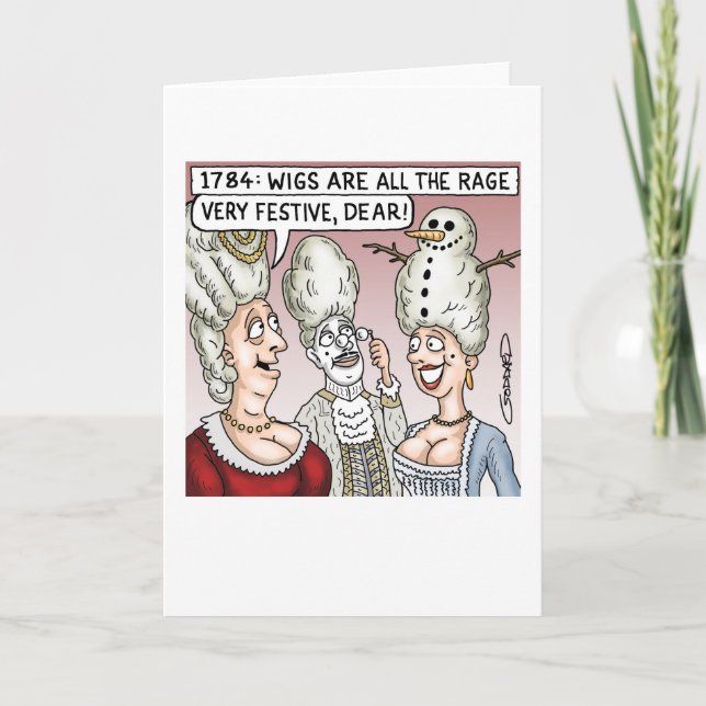 Tarjeta de vacaciones de pelucas de navidades (Anverso)