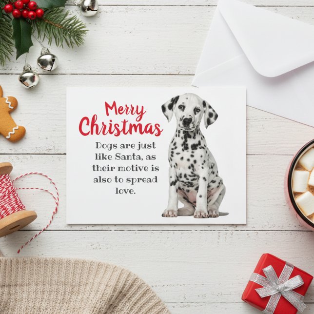 Tarjeta de vacaciones de perro de Dalmacia (Dalmatian Dog Holiday Card)