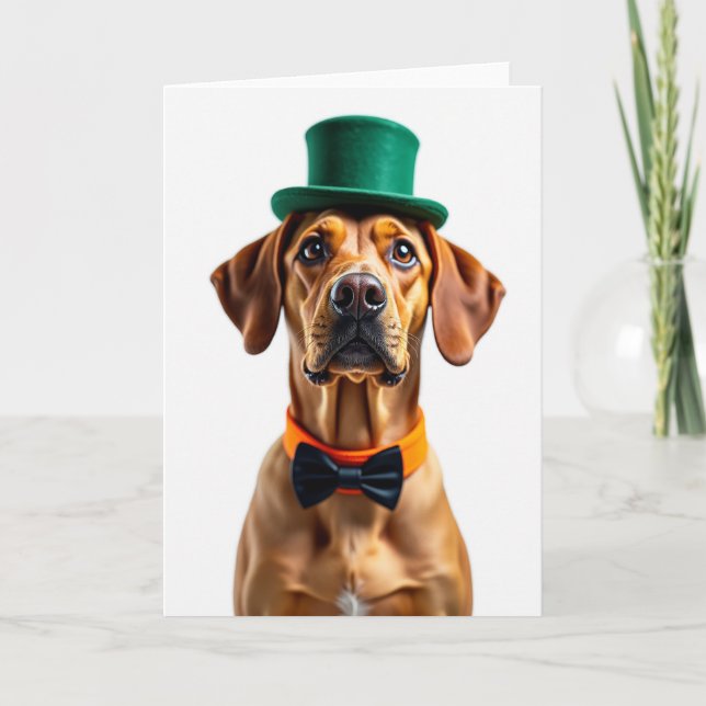 Tarjeta de vacaciones de perro elegante (Anverso)
