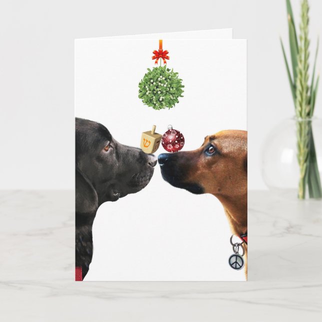 Tarjeta de vacaciones de perros afortunados (Anverso)