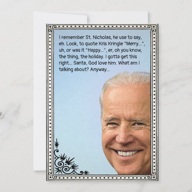 Tarjeta de vacaciones de personalizable Biden (Anverso)