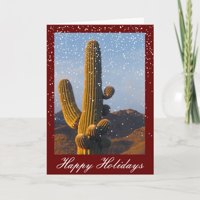 Tarjeta de vacaciones de Personalizable Saguaro Ca (Anverso)
