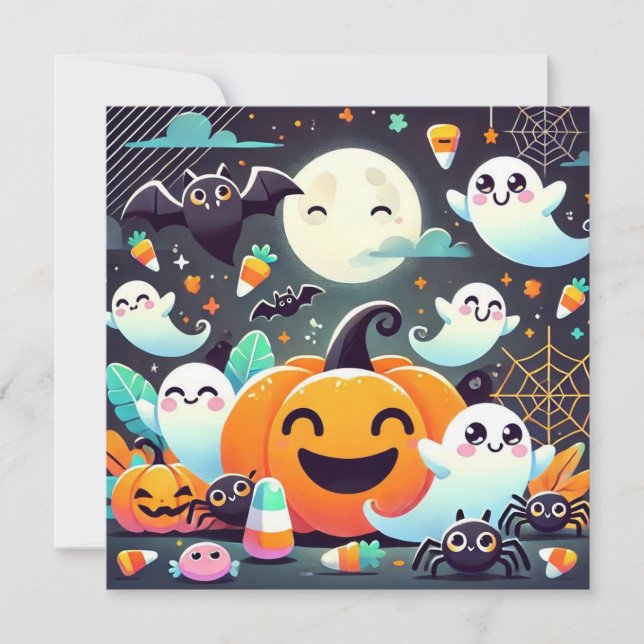 Tarjeta de vacaciones de Personalizado de Hallowee (Anverso)