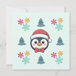 Tarjeta de vacaciones de pingüino lindo – Ánimo in