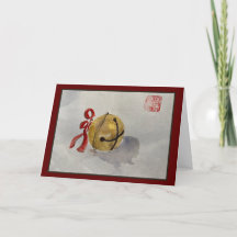 Tarjeta de vacaciones de pintura Jingle Bell