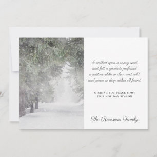 Tarjeta de vacaciones de poema de paz de camino ne