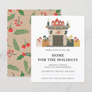 Tarjeta de vacaciones de presupuesto chimenea nos 