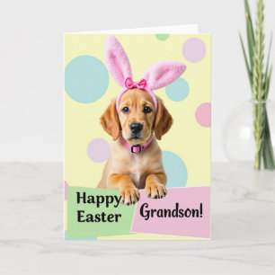Tarjeta de vacaciones de primavera de cachorro lin
