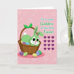 Tarjeta de vacaciones de primavera de conejito lin