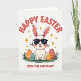 Tarjeta de vacaciones de primavera de conejo genia