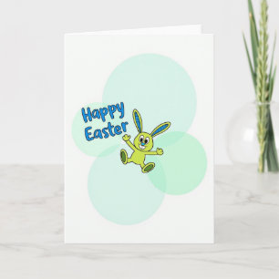 Tarjeta de vacaciones de primavera feliz de conejo