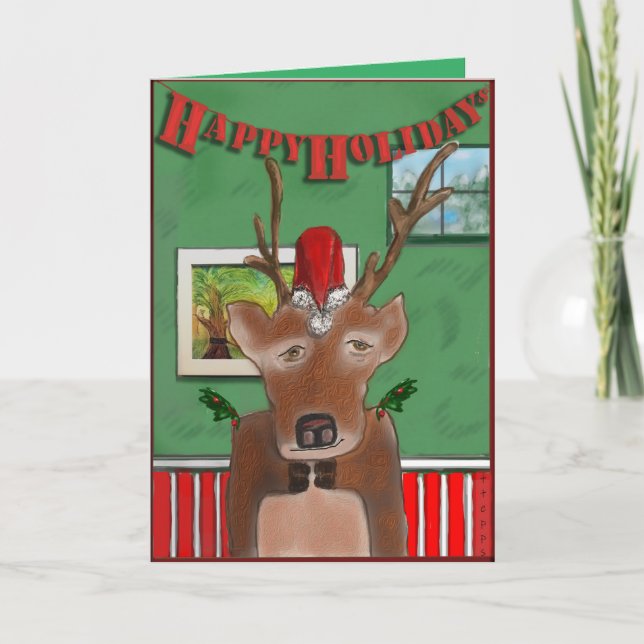 Tarjeta de vacaciones de primo de Rudolph en Glen (Anverso)