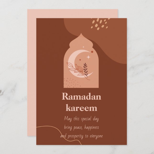 Tarjeta de vacaciones de Ramadan Kareem (Anverso / Reverso)