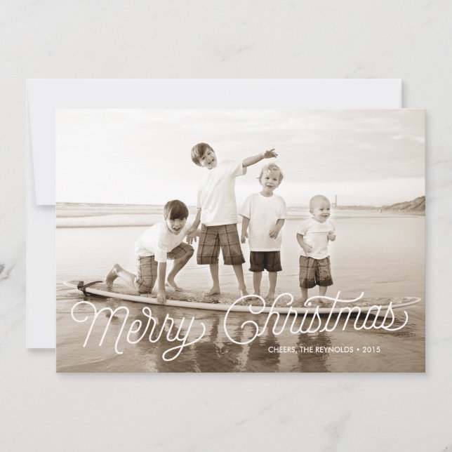 Tarjeta de vacaciones de reemplazo de script blanc (Anverso)